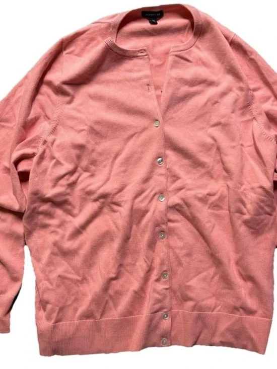 Women’s Lands End Plus Size Pink Button Up Cardigan Size 2XL 20W-22W - Picture 2 of 4